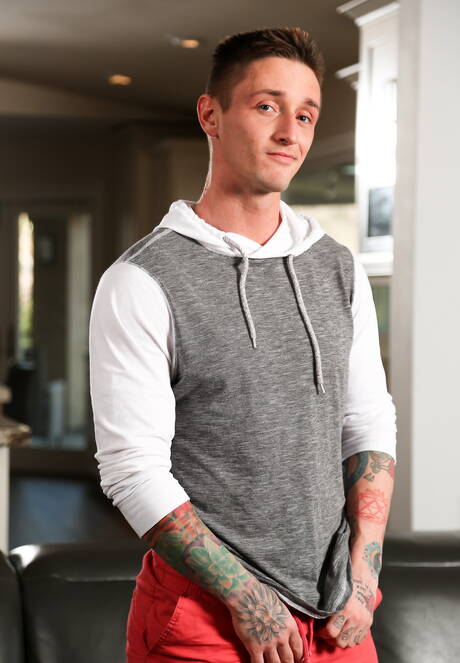 Sexy boys Lance Ford, Dante Colle and David Skylar in hot threesome ass bang