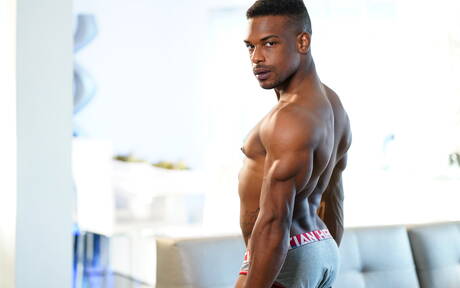 Black hunky guy Adrian Hart and  Zeno Rey have a hot couple sex