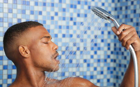 Two american dudes tough guy Dillon Diaz and hunk Adrian Hart have anal sex in hot shower