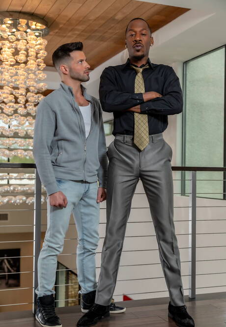 Two american guys hunky guy Casey Everett and superstud Deep Dic fuck ass after interracial blowjob