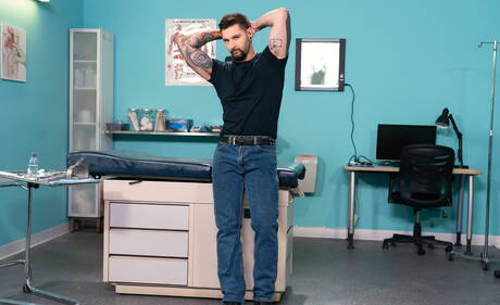 Hot guys Drew Sebastian, Teddy Bryce and Drew Dixon in hot threesome anal sex with fisting