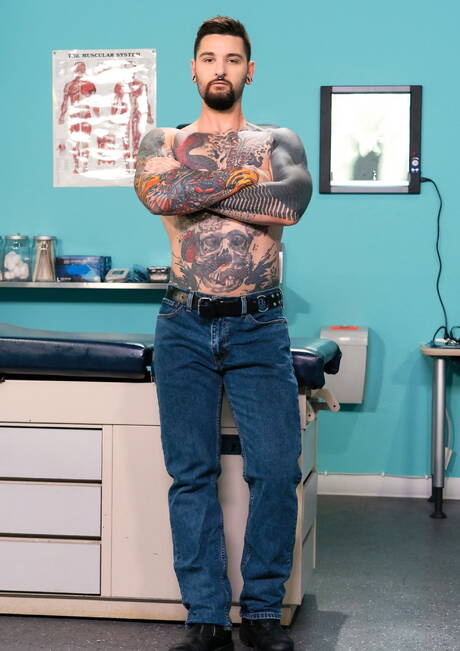 Hot guys Drew Sebastian, Teddy Bryce and Drew Dixon in hot threesome anal sex with fisting