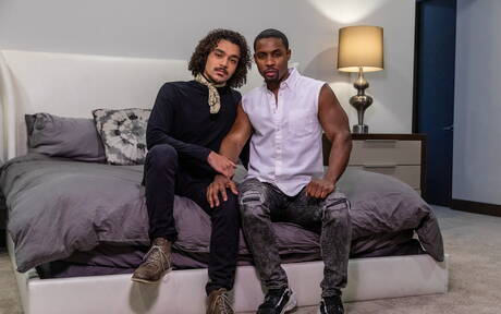 Two american boys superstud Deangelo Jackson and young dude Derek Cline undressing and showing butt at the pool