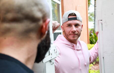 Two american dudes gay bear Atlas Grant and husky guy Mac Savage in hot anal sex outside