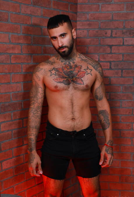 Puerto rican stud Rikk York and american hairy bear Riley Mitchel sucking and screwing each other