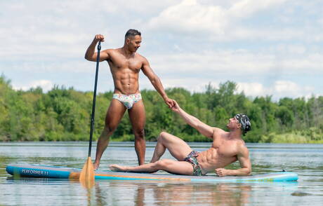 Canadian hunky guy Skyy Knox and  Milo Madera have a hot sex in the pool