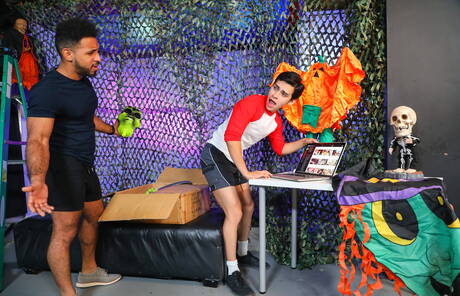 American twink Aaron Perez and tough guy Rodrigo Amor in hard interracial anal sex