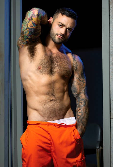 Raging Stallion: American gay bear Beau Butler and  Drew Valentino fuck ass after sucking