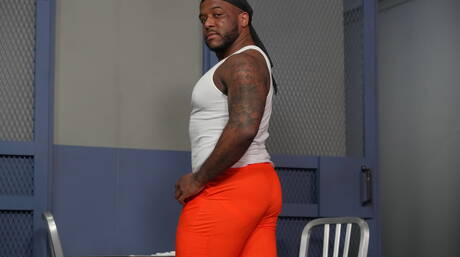 Marco Di Antoni and ebony beefcake Micah Martinez in hot interracial ass fuck action