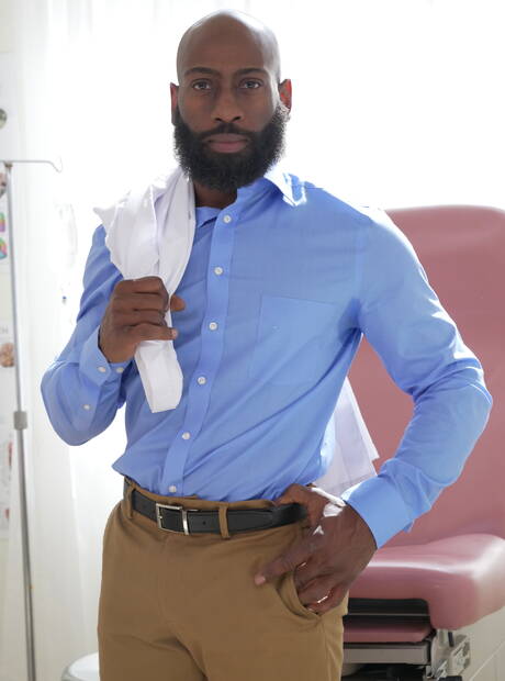 Well-built Aiden Langston and black bodybuilder Jj Lake in hot interracial anal sex with fisting