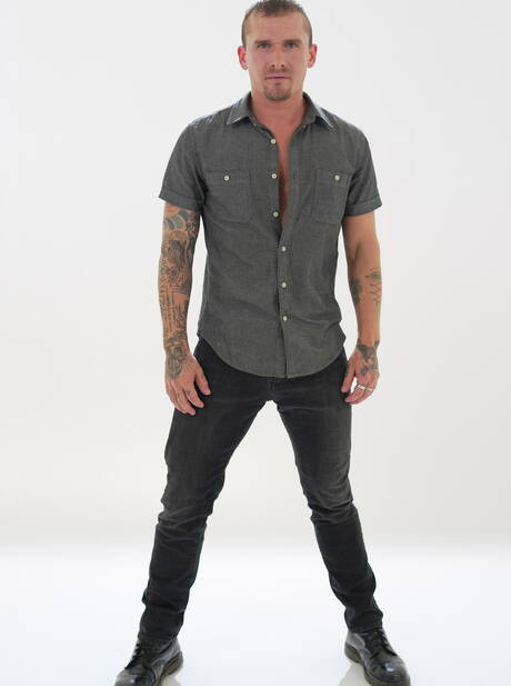 Two american guys hunky guy Fame and beefcake Isaac X make an interracial love