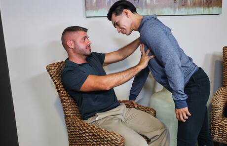 American hot twink Aaron Perez and  Max Romano in hot anal sex