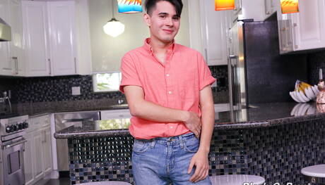 Hot Dean Diego, Devin Trez and San Paul have threesome interracial anal sex in kitchen