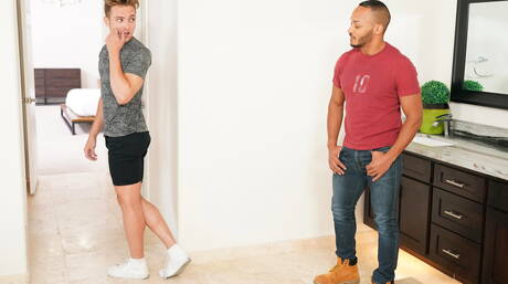 Cameron Basinger, Dillon Diaz and Ray Diesel have threesome interracial anal sex