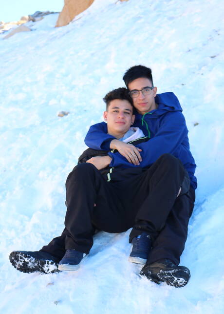 Latino twink Rick Lennon and latin twink Antu Burghos fuck ass after blowjob outdoor