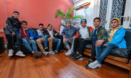 Helix Studios: Hot latin Felix Harris, Tommy Ameal and Cesar Rose doing blowjob and groupsex