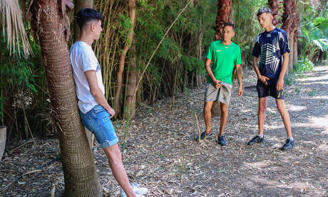 Helix Studios: Hot Michael Nielsen, Jack Moon and Giorgio Angelo in hot groupsex outdoor