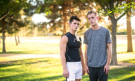 Two american boys young boy Brett Daniels and young boy Seth Peterson have a good sex outdoor