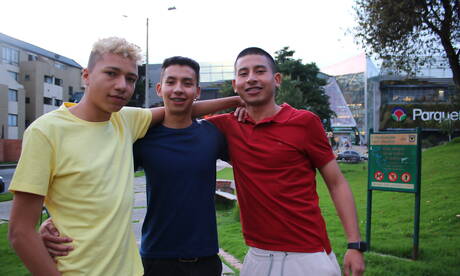 Sexy buddies Nolan Martin, Gary Newt and Benjamin Porter make a love outside