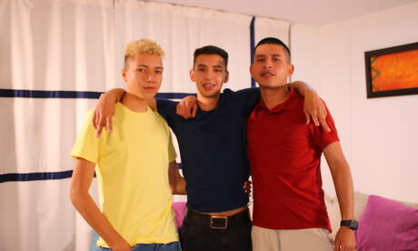 Sexy buddies Nolan Martin, Gary Newt and Benjamin Porter make a love outside