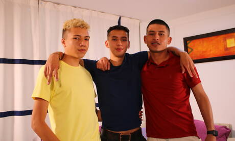 Sexy buddies Nolan Martin, Gary Newt and Benjamin Porter make a love outside