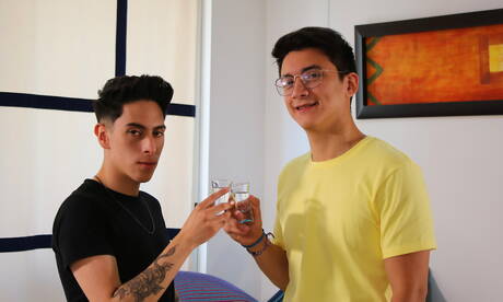 Pretty boy Nate Wayne and argentinian twink Vincent Landi fuck ass after sucking dick