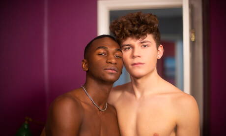 Two american dudes young boy Kai Taylor and beautiful boy Silas Brooks fuck ass after interracial blowjob