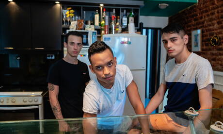 Nasty boys Gil Donovan, Sly Conan and Giorgio Angelo love each other outdoor