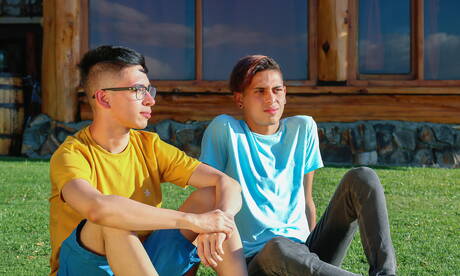 Latino young Antu Burghos and argentinian young boy Tommy Ameal in hard anal sex at pool