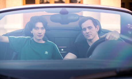 Helix Studios: Nice american buddies young dude Reece Jackson and tough guy Josh Brady fuck ass after blowjob outdoor