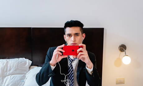 Latino twink Sonny Davon play with sex toy