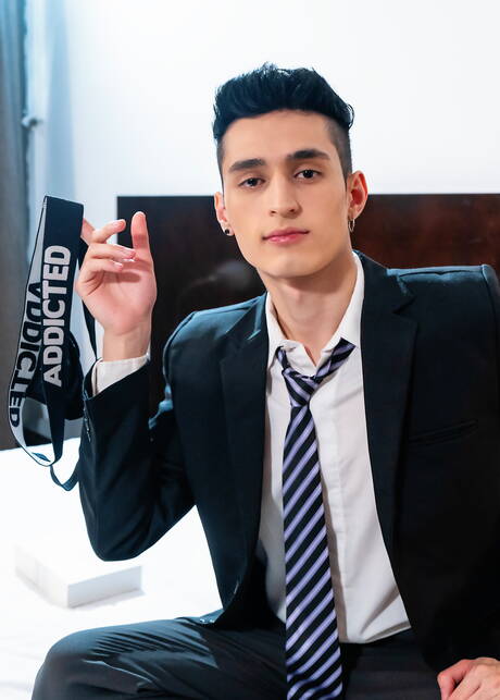 Latino twink Sonny Davon play with sex toy