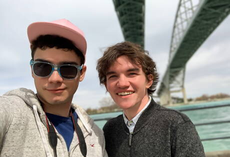 Helix Studios: Young Levi Hatter and american pretty boy Ashtin Bates in blowjob scene outdoor