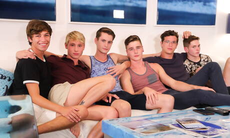 Keagan Case, Chase Williams and twink students sucking and riding cocks