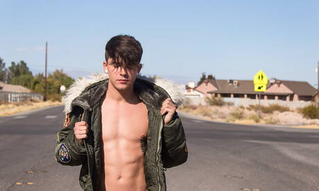 Helix Studios: American hot twink Andy Taylor get naked and showing his butt at the pool