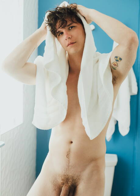 American young dude Johnny Hands get naked and showing hot ass in bath