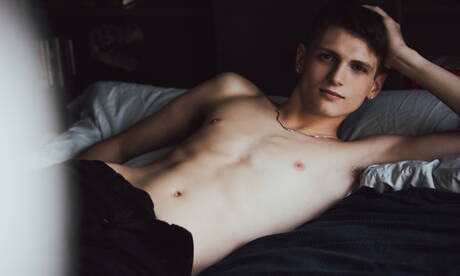 American young boy Jeremy Hall posing naked and showing nice butt