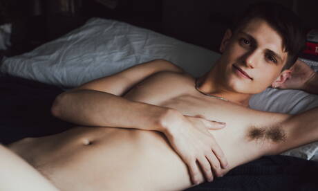 American young boy Jeremy Hall posing naked and showing nice butt