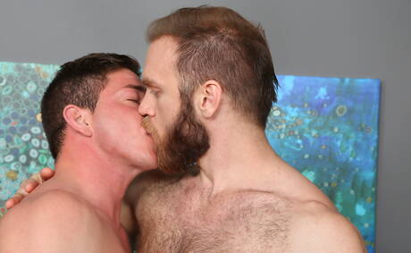 American hot bear Peter Marcus and  Michael Shores in rimming and fisting scene