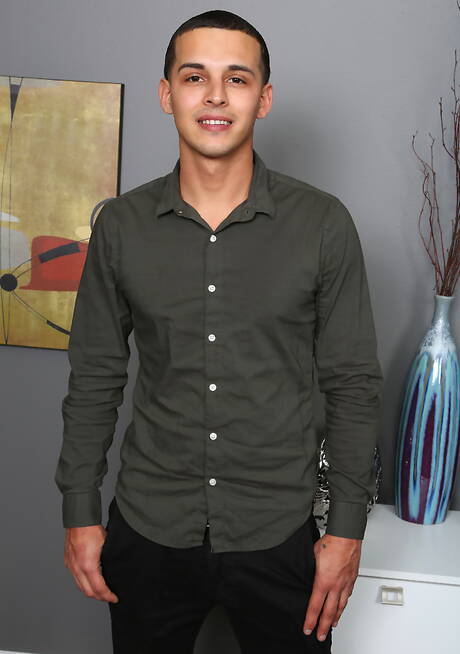 Latin strongman Bentley Layne posing nude