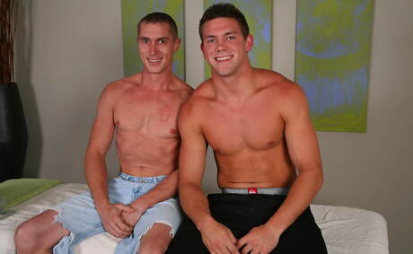 Sensual guy Rocco and gorgeous dude Race in cock sucking scene