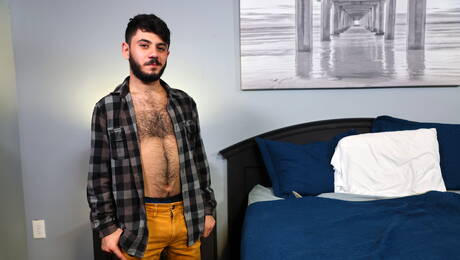 American hairy stud Adrian Rose jack off his cock