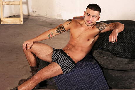 Russian beefy Vadim Black and american superstud Wesley Woods shows a muscle body