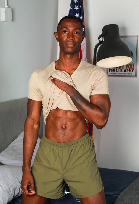 Active Duty: American hairy stud Andrew Miller and  Prince Reign in hot interracial ass fuck action