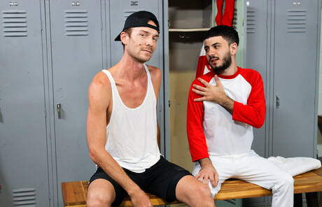 Latino hairy stud Adrian Rose and beefy Brayden St Jaymes fuck ass after sucking dick