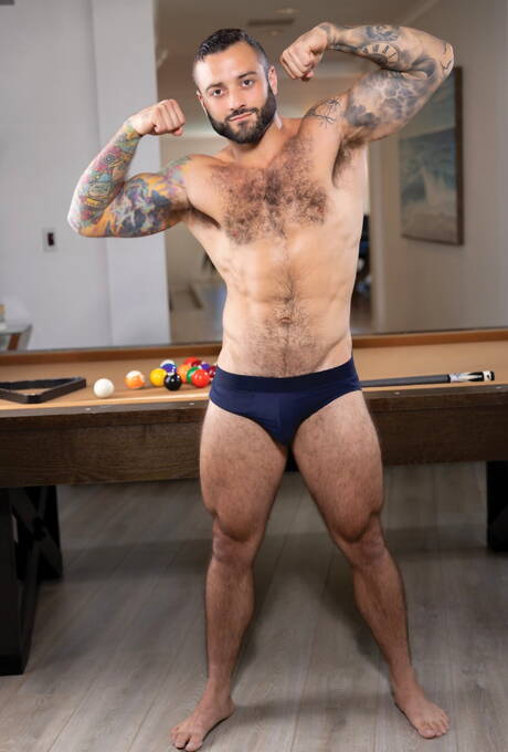 American bear Drew Valentino and  Lawson James sucking and fucking each other