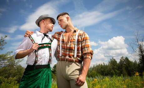 加拿大公牛馬利克·德爾加蒂和國王之心在戶外吸吮雞巴後操屁股