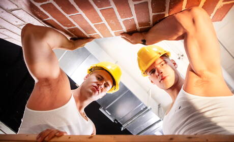 Men: Sexy boys Malik Delgaty, Clark Delgaty and Chris Cool have a good threesome sex