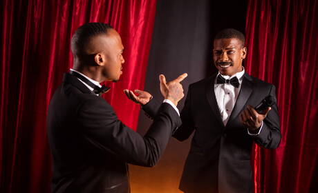 Black stud Adrian Hart and black stud Trent King sucking and screwing each other