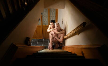 Strongman Aiden Jacobs and american young Chris Cool have a hot couple scene